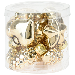 Набор ёлочных украшений ШИШКА/СЕРДЦЕ/ЗВЕЗДА 12шт, золото ABR704300 - фото 126543