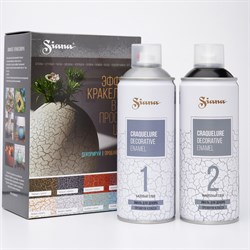 Аэрозоль CERTA эффект кракелюра, базовый слой-серебро, финишный слой-черный - фото 126876