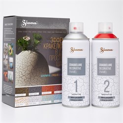 Аэрозоль CERTA эффект кракелюра, базовый слой-серебро, финишный слой-красный - фото 126879