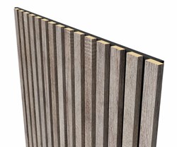 Панель Акустическая, черный войлок, 2750х600х19мм,рейки МДФ дуб дымчатый - фото 127002