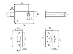 Задвижка PALLADIUM межкомнатная 101 BLACK чёрный - фото 127451