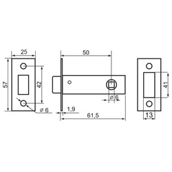 Защелка PALLADIUM межкомнатная 100-М BLACK чёрный - фото 127465