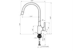 Смеситель RUBINETA Flexy-33(BK2) для кухни FL300668 - фото 127704