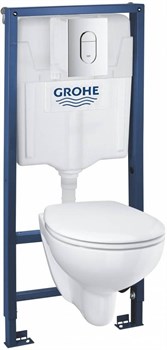 Набор GROHE DIY Solido 4в 1 кнопка Skate Cosmopolitan, унитаз подвес, сиденье с микр+инстал 39586000 - фото 127976