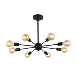 Люстра потолочная RITTER PRATO 8*E27 600*600*480 металл, цвет чёрный 52558 5 - фото 128337