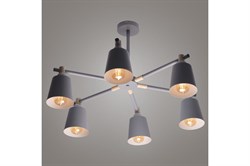 Люстра потолочная RITTER VOLANTE 6*E27 800*800*510 металл, цвет дерево/серый/дерево 52444 1 - фото 128347