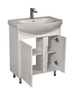 Тумба для ванной комнаты TERRA 70 Ant White Gloss с умывальником - фото 128988