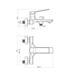 Смеситель YOKOHAMA для ванны TOK-YOK-1014 хром - фото 129177