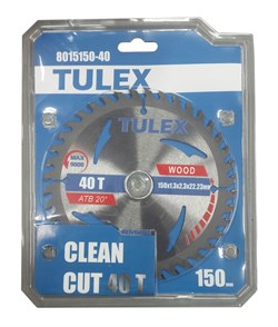 Диск TULEX пильный ЧИСТЫЙ РЕЗ, по дереву 150*22,23мм 40Т 8015150-40 - фото 129840