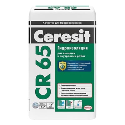 Смесь CERESIT гидроизоляционная CR 65 25кг - фото 13026