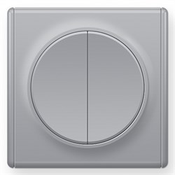 Переключатель ONEKEYELECTRO Florence двойной, серый 1Е31601302 - фото 131242