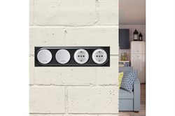 Рамка ONEKEYELECTRO Florence на 4 прибора, черная 1E52401303 - фото 131248