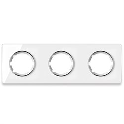 Рамка ONEKEYELECTRO горизонтальная стеклянная тройная белая 2E52301300 - фото 131274