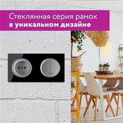 Рамка ONEKEYELECTRO горизонтальная стеклянная двойная черная 2E52201303 - фото 131489