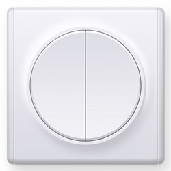 Переключатель ONEKEYELECTRO Florence двойной, белый 1Е31601300 - фото 131494