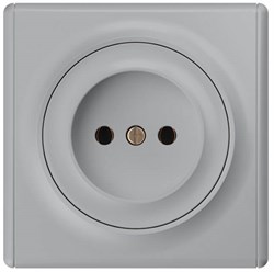 Розетка ONEKEYELECTRO Florence без заземления, винтовые контакты, серая 1Е10301302 - фото 131503