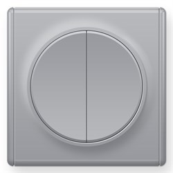 Выключатель ONEKEYELECTRO Florence двойной, серый 1Е31501302 - фото 131575