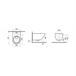 Унитаз BERGES подвесной PUMA Rimless 51см,сиденье дюропласт Toma Slim SO,микролифт,быстросьем 82131 - фото 131671