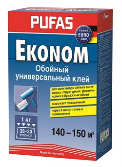 Клей PUFAS EURO 3000 эконом -универсальный обойный 1кг - фото 131771