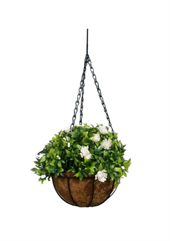 Цветок искусственный в кашпо 20x10см, на подвеске, с крючком, длина 50см, в ассортименте 317004020 - фото 131833