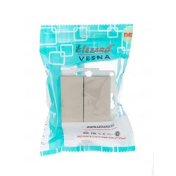 Выключатель LEZARD VESNA двойной титан (механизм) 742-3788-101 - фото 132058