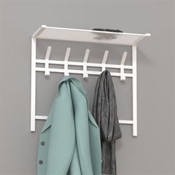 Вешалка с полкой ТОРОНТО 22 2-х ярусная hanger with shelf белый ВСПТ 22Б - фото 132716