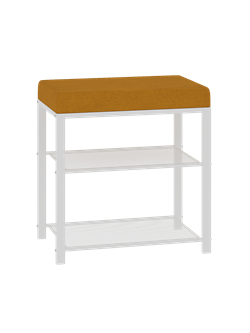 Банкетка ТОРОНТО 13S цвет каркаса белый, цвет сиденья горчичный БТ13СБГ - фото 132835