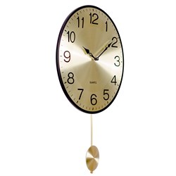 Часы настенные РУБИН Классика интерьерные из МДФ с маятником d=28см 2829-001 - фото 133022