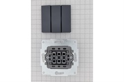 Выключатель LEZARD VESNA тройной графит (механизм) 742-3488-109 - фото 134433