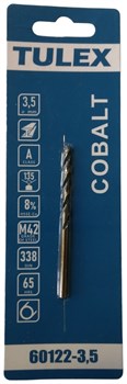 Сверло TULEX по металлу КОБАЛЬТ HSSE-Co(8%), сталь М42, DIN338, 65-HRS, 3,5мм (1шт/уп) 60122-3,5 - фото 135575
