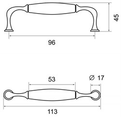 Ручка мебельная PALLADIUM Casalingo 96 мм Matte Black 115538 - фото 136026