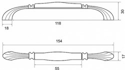 Ручка мебельная PALLADIUM Dispo 128 мм Ancient Silver 115492 - фото 136035