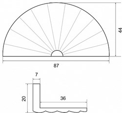 Ручка мебельная PALLADIUM Fan 32 мм Matte Black 115399 - фото 136084
