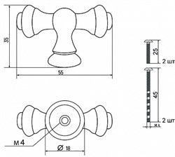 Ручка мебельная PALLADIUM Almerald Knob AB 115403 - фото 136197