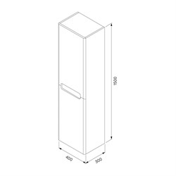 Пенал IDDIS Edifice 40 подвесной, для ванной комнаты, белый EDI40W0i97 - фото 136527