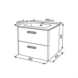 Тумба IDDIS для ванной комнаты подвесная Brick 60 BRI60W0i95K - фото 136566