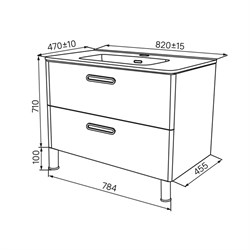 Тумба IDDIS Brick 80 напольная, для ванной комнаты, с умывальником, белая BRI80WFi95K - фото 136579