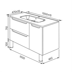 Тумба IDDIS Edifice 100 напольная, для ванной комнаты, с умывальником, белая EDI10WFi95K - фото 136644
