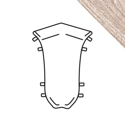 Угол внутренний для плинтуса К55 2,5м Идеал Комфорт 254/Ясень светлый - фото 13670