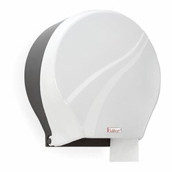 Диспенсер FLOSOFT для туалет.бум. бело-коричн. ABS 26х26х13см (D рулона до 225мм, h до 95мм) D-SD54 - фото 136800