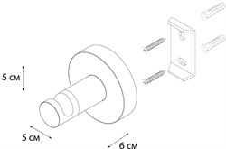 Крючок FIXSEN COMFORT BLACK одинарный FX-86005 - фото 136814