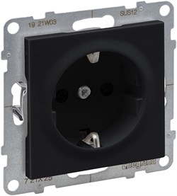 Розетка LEGRAND SUNO 2К+З, 16А 250В винтовые зажимы, антрацит 721425 - фото 136939