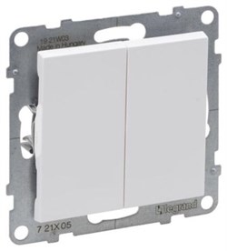 Выключатель LEGRAND SUNO 2-кл 10A 250В белый 721105 - фото 136975