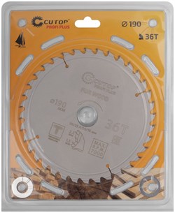 Диск пильный CUTOP Profi Plus по дереву 36 зуба 190мм 75-19036Т - фото 137732