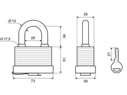 Замок навесной PALLADIUM 905WP-65 - фото 137811