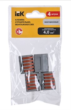 Клемма строительно-монтажная ИЭК СМК 222-415 (4 шт/упак) UKZ-004-415 - фото 137893