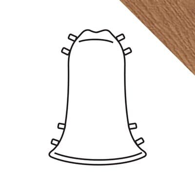 Угол наружный для плинтуса К55 2,5м Идеал Комфорт 206/дуб коньячный - фото 13809