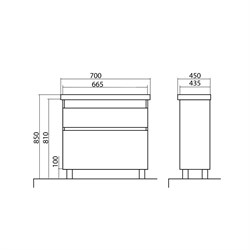 Тумба для ванной комнаты ELIT 70 с умывальником белый - фото 138178