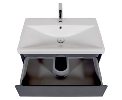 Тумба для ванной комнаты ELIT 70 с умывальником графит (консольная) - фото 138193