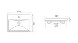 Тумба для ванной комнаты ELIT 60 с умывальником белый - фото 138208
